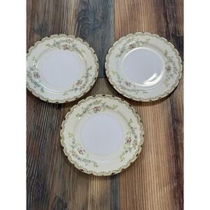 Vintage Transore Ware Floral Spray Bread Plate Set of 3 - 6.5"